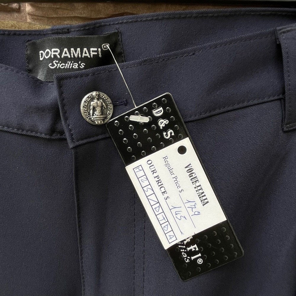 Doramafi Mens Imported Slacks Designer Pants Euro Sz 56 (38x32) Black NWT